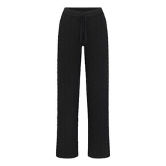 SWEATER KNIT CABLE STRAIGHT LEG PANT | ONYX