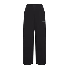 COTTON FLEECE DOUBLE WAISTBAND PANT WITH EMBOSSED LOGO | ONYX