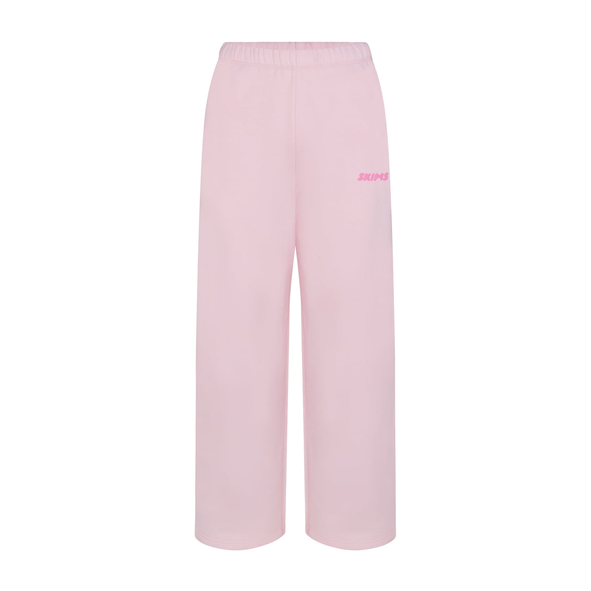 COTTON FLEECE STRAIGHT LEG PANT WITH EMBOSSED LOGO | CHERRY BLOSSOM