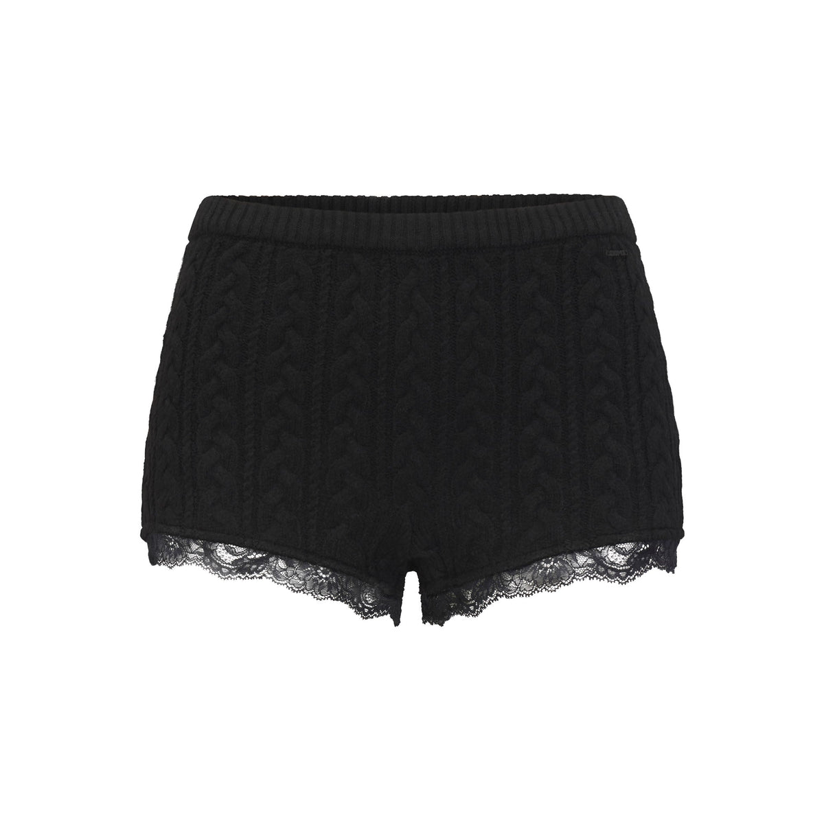 SWEATER KNIT CABLE MICRO SHORT | ONYX