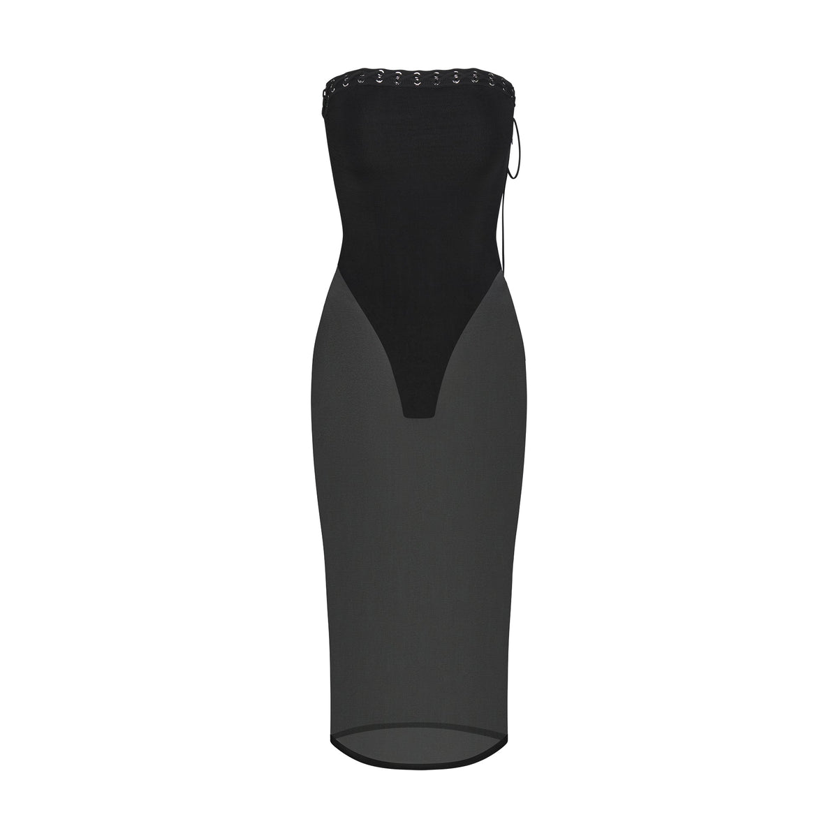 LUDOVIC DE SAINT SERNIN X SKIMS REFINED KNIT STRAPLESS DRESS | ONYX