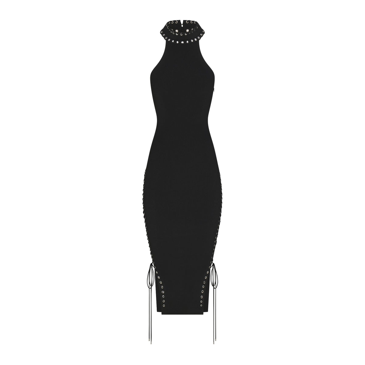 LUDOVIC DE SAINT SERNIN X SKIMS REFINED KNIT HALTER DRESS | ONYX