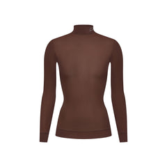 LUDOVIC DE SAINT SERNIN X SKIMS MILKY SHEER MOCK NECK LONG SLEEVE TOP | COCOA