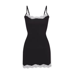 FITS EVERYBODY LACE SLIP DRESS | OBSIDIAN CONTRAST