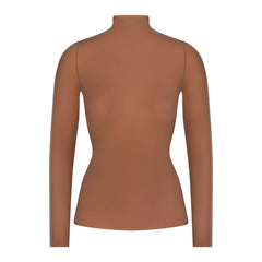NikeSKIMS WEIGHTLESS LAYERS MOCK NECK LONG SLEEVE TOP | CAROB BROWN