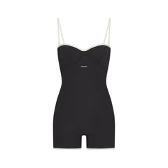 COTTON RIB ONESIE  | SOOT CONTRAST