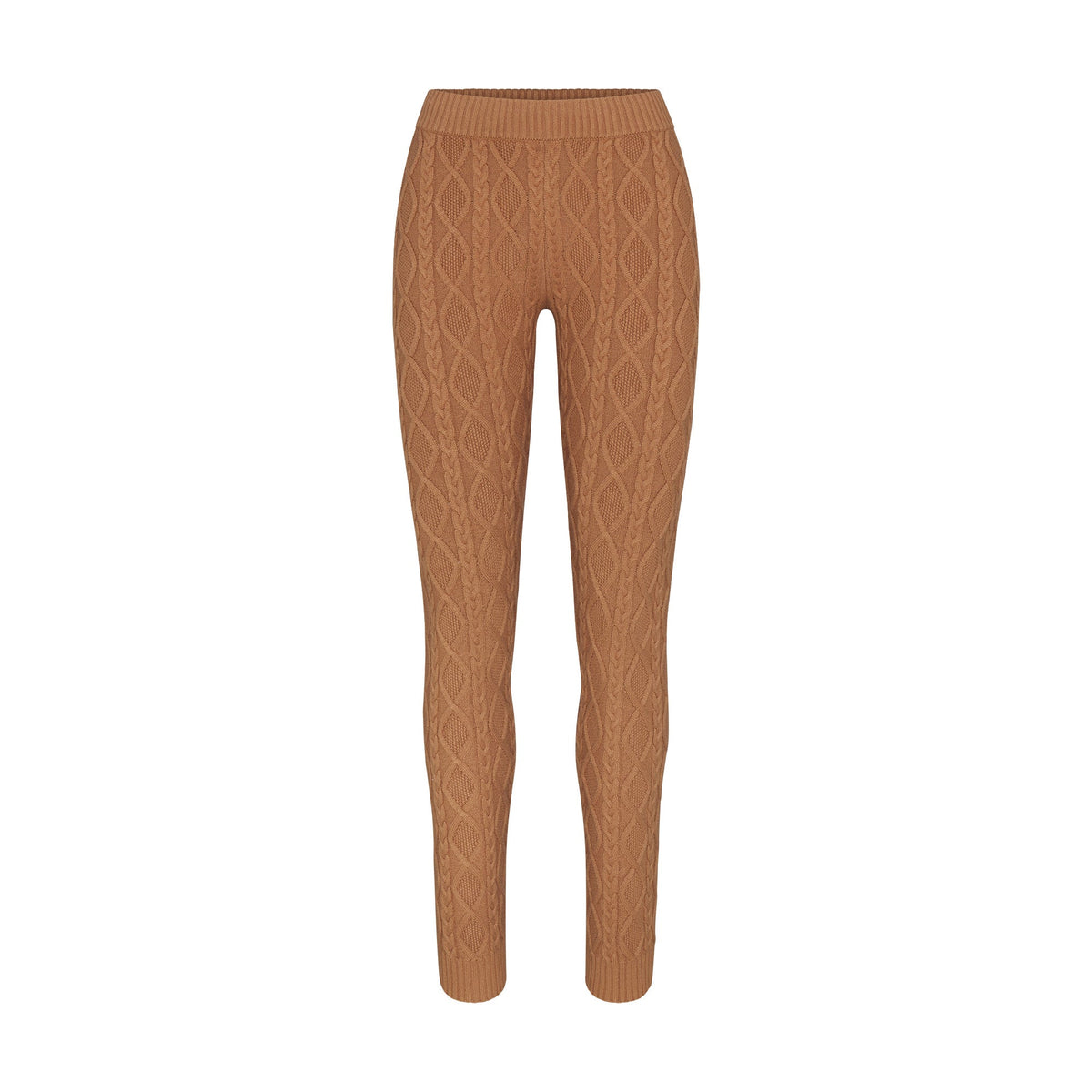 SNOW BUNNY CABLE KNIT LEGGING | DARK HONEY