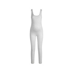 COTTON JERSEY MATERNITY CATSUIT | LIGHT HEATHER GREY