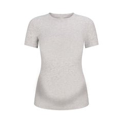 COTTON JERSEY MATERNITY T-SHIRT | LIGHT HEATHER GREY