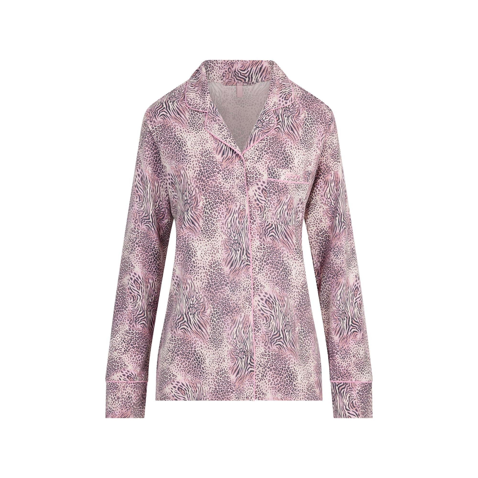 SKIMS SLEEP LONG SLEEVE BUTTON UP SLEEP SET | BLOOM MINI MULTI ANIMAL