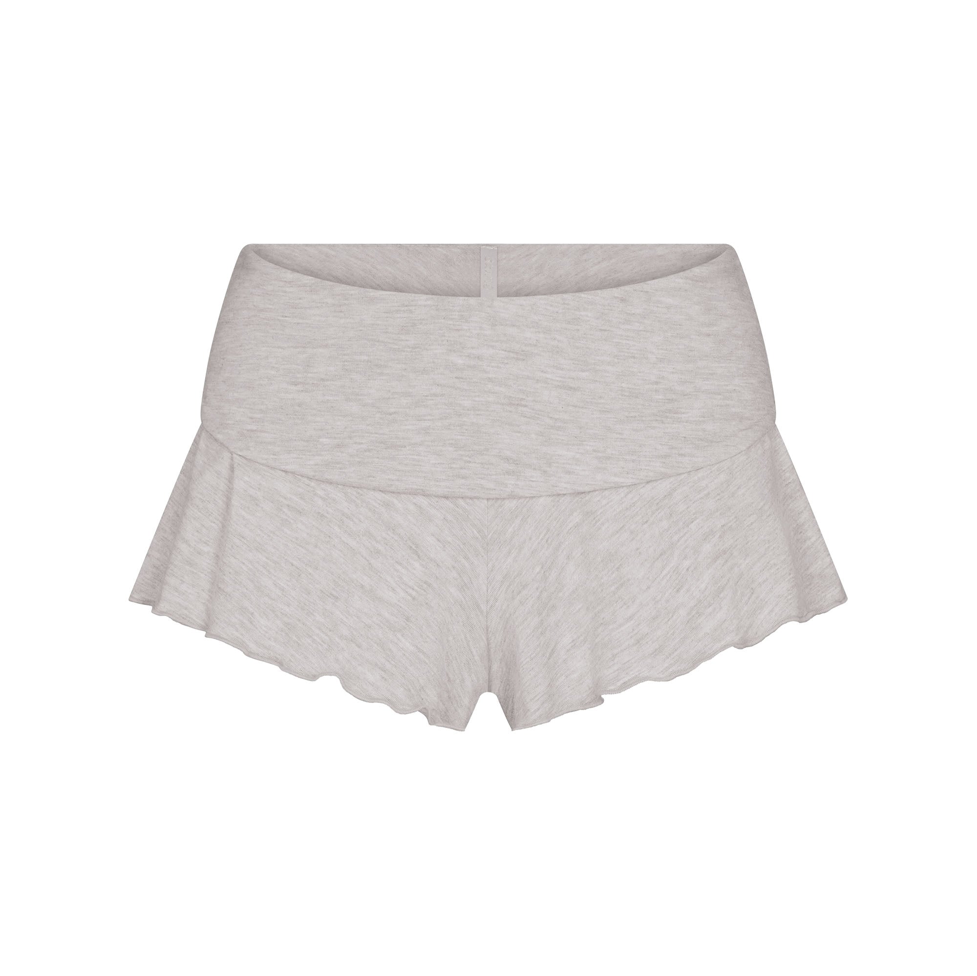 SKIMS SLEEP HENLEY AND FOLDOVER SHORT SET | LIGHT HEATHER GREY