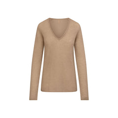 AIRY CASHMERE V-NECK PULLOVER | TOFFEE