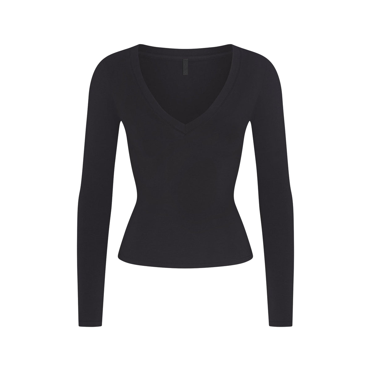 COTTON JERSEY V NECK LONG SLEEVE TOP  | SOOT
