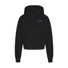 COTTON FLEECE HOODIE WITH EMBOSSED LOGO | ONYX