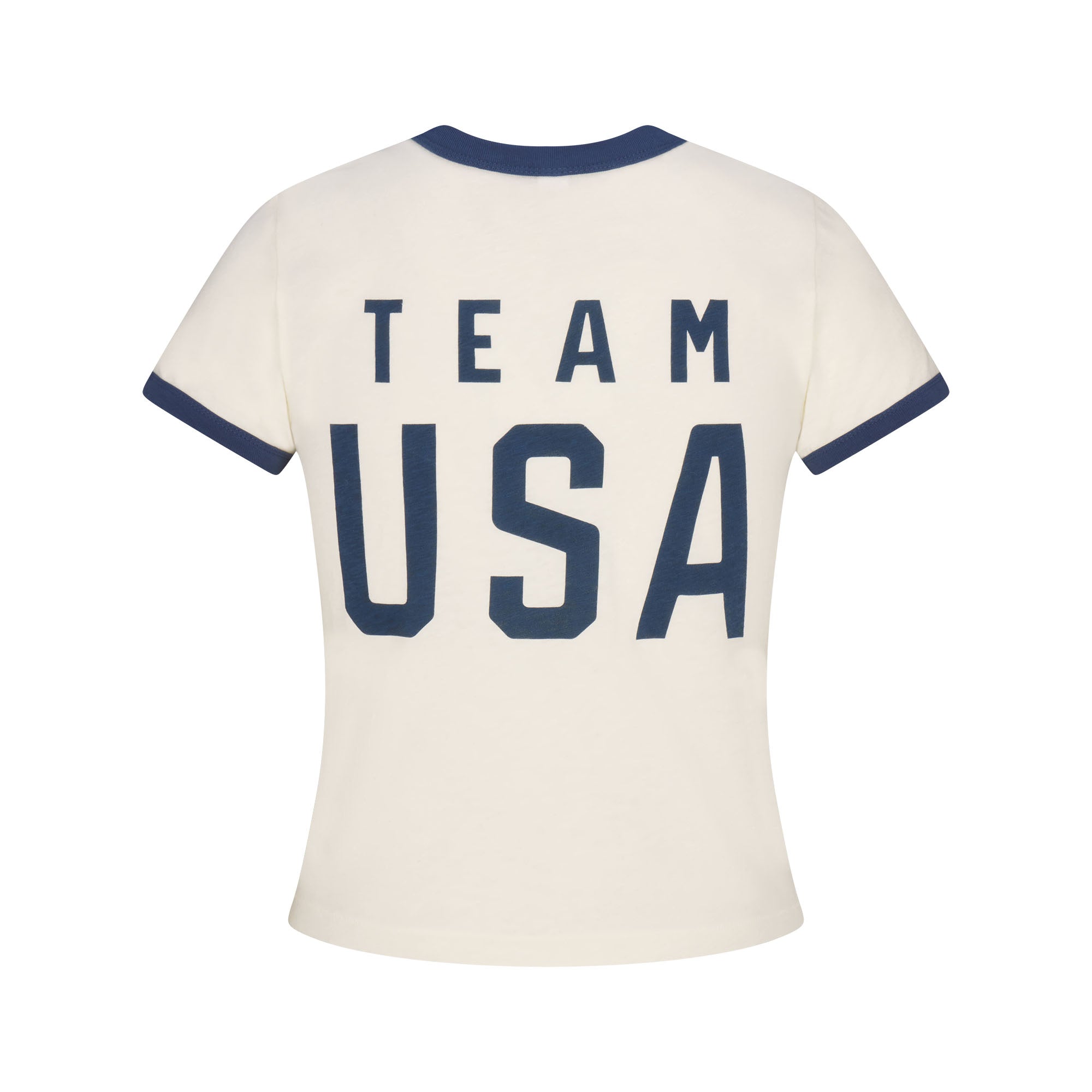 SKIMS FOR TEAM USA WORN IN JERSEY OLYMPIC SHRUNKEN T-SHIRT | ECRU