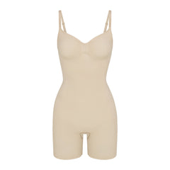 SEAMLESS SCULPT MID THIGH BODYSUIT | SAND