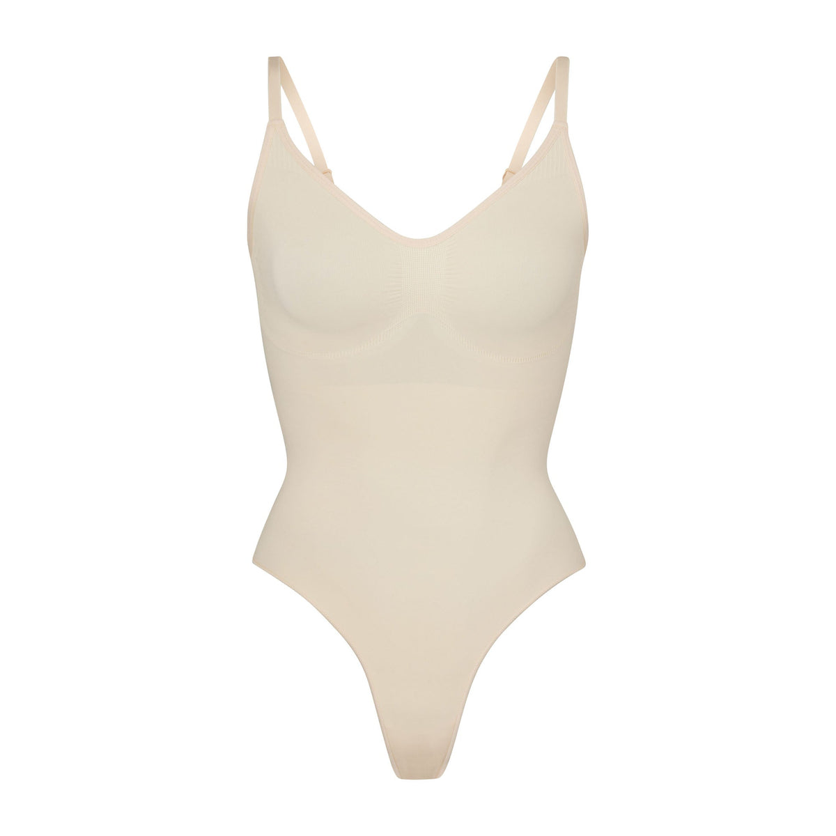 SEAMLESS SCULPT THONG BODYSUIT | SAND