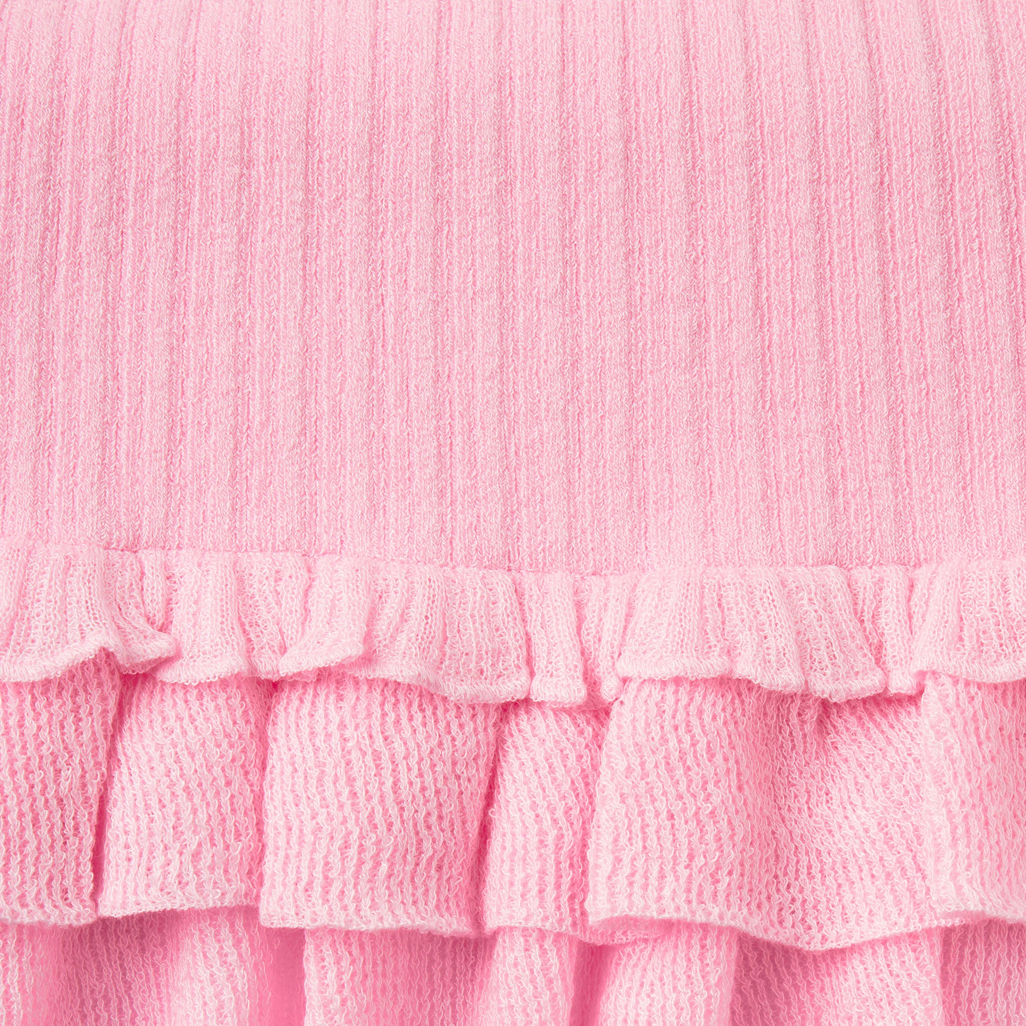 SHEER KNIT RUFFLE MINI SKIRT | PEONY