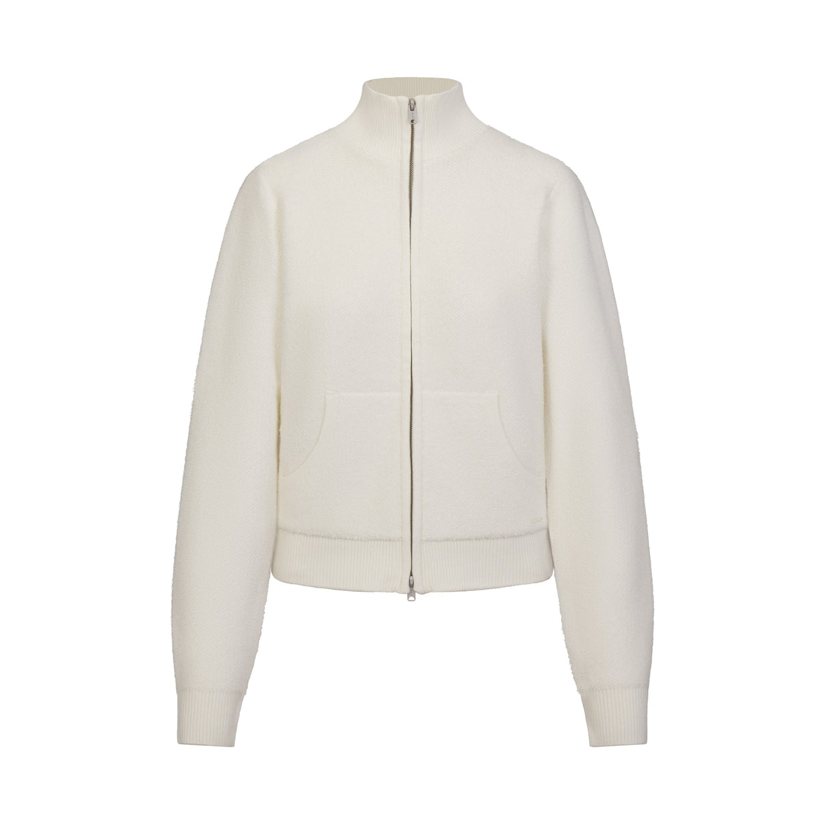 TEXTURED KNIT SHERPA ZIP UP | IVORY