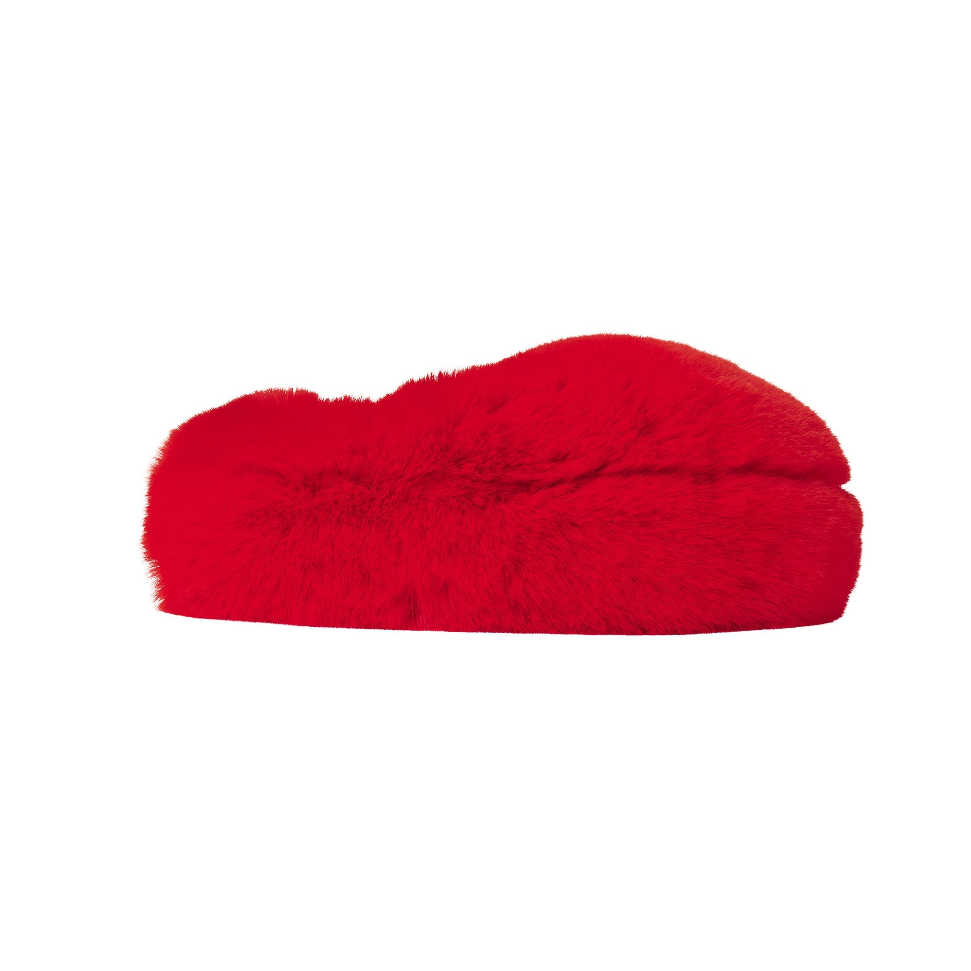 FAUX FUR HEART SLIPPER | RUBY