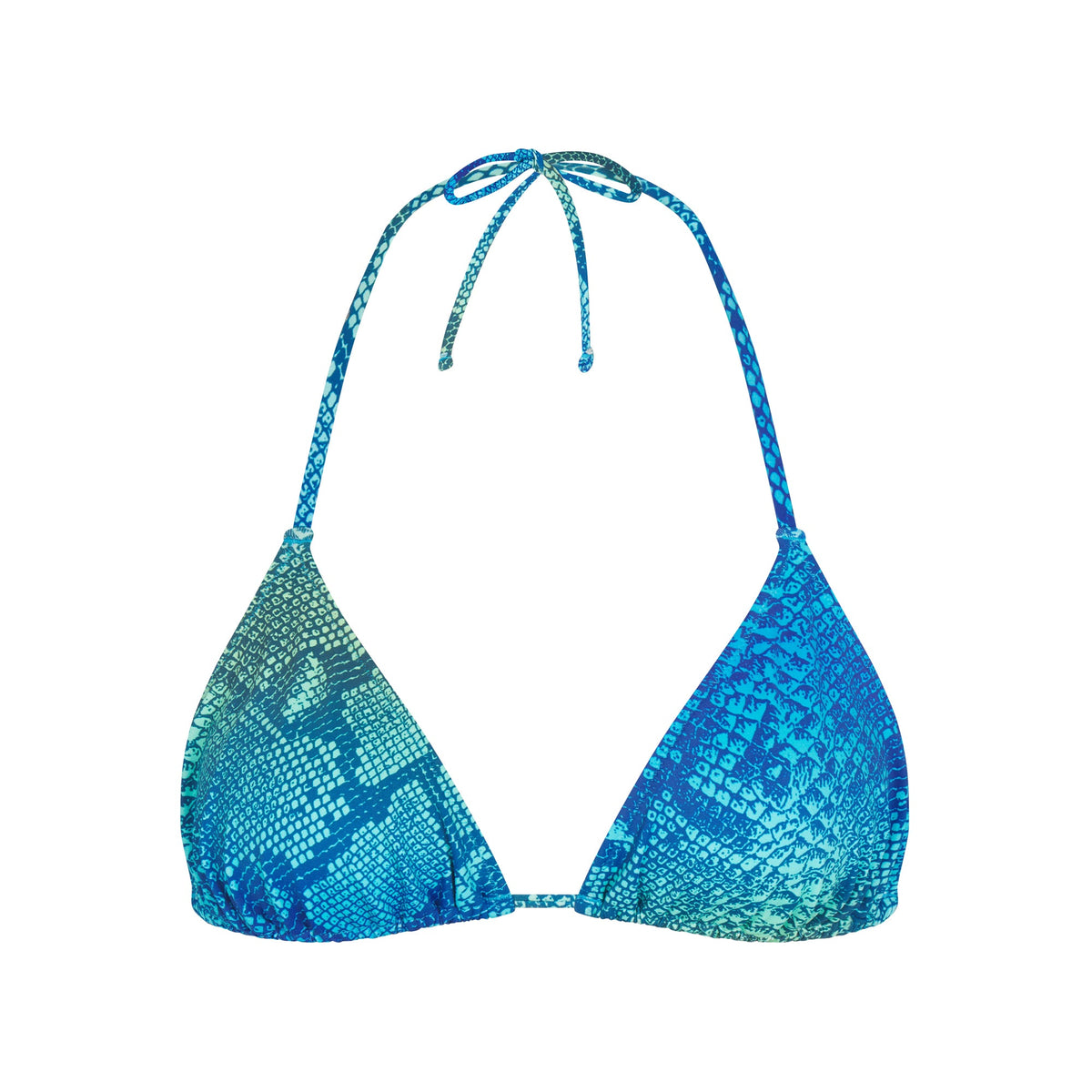 SIGNATURE SWIM TRIANGLE BIKINI TOP | AQUA OMBRE SNAKE
