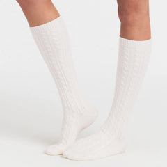 SWEATER KNIT CABLE SOCK | IVORY