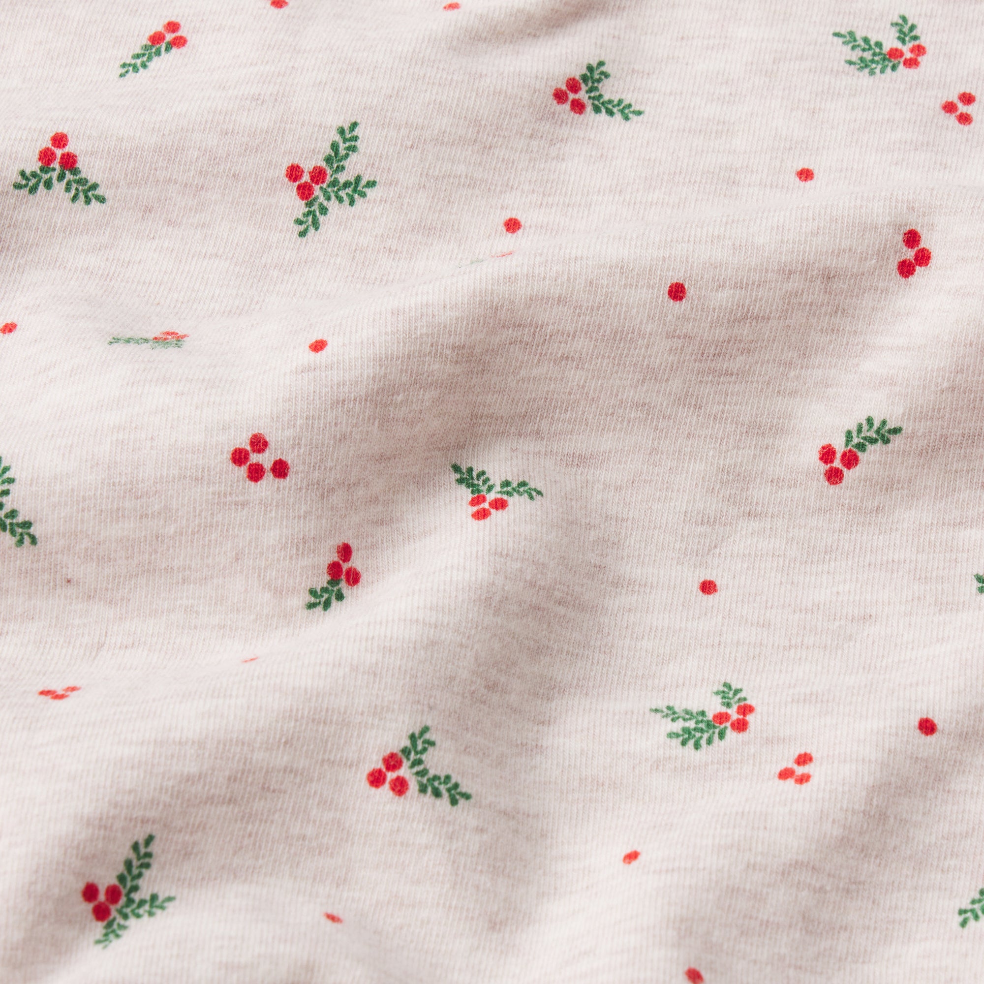 COTTON JERSEY T-SHIRT | OATMEAL HEATHER HOLLY PRINT