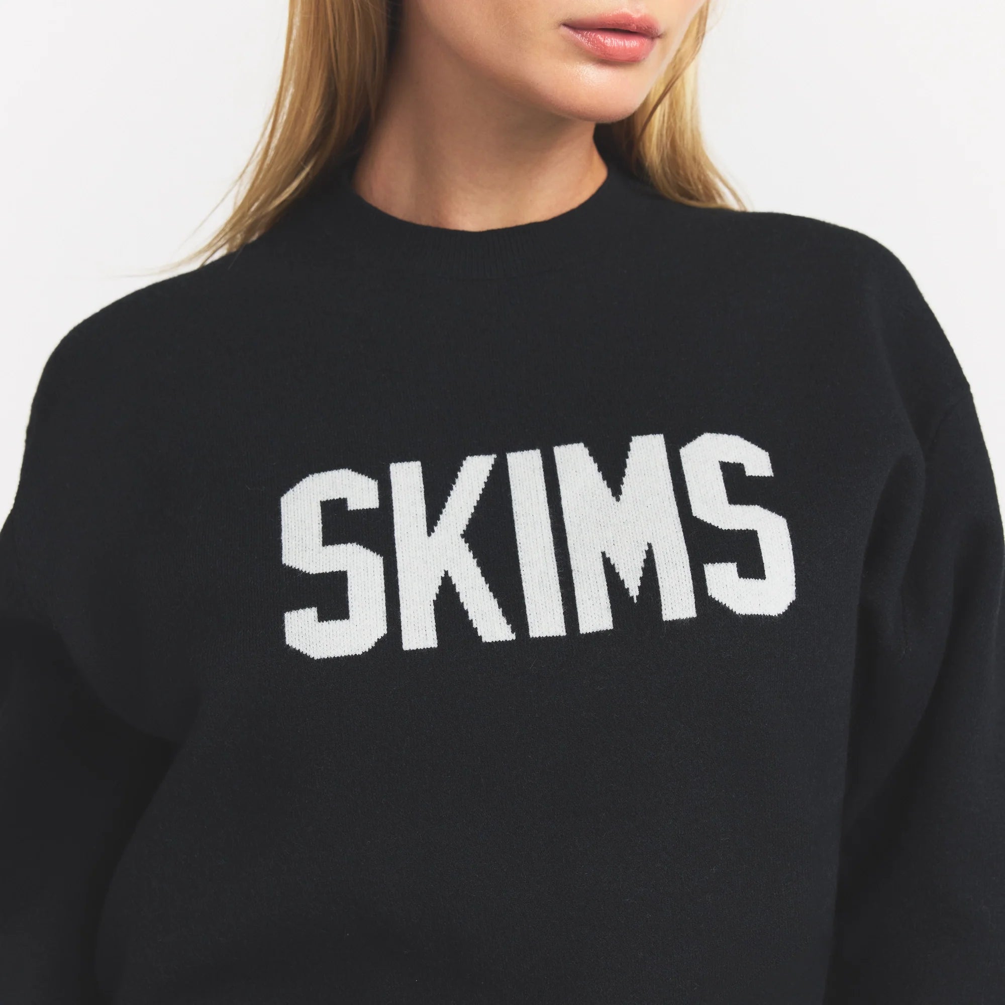 SWEATER KNIT LOGO PULLOVER | ONYX EGRET