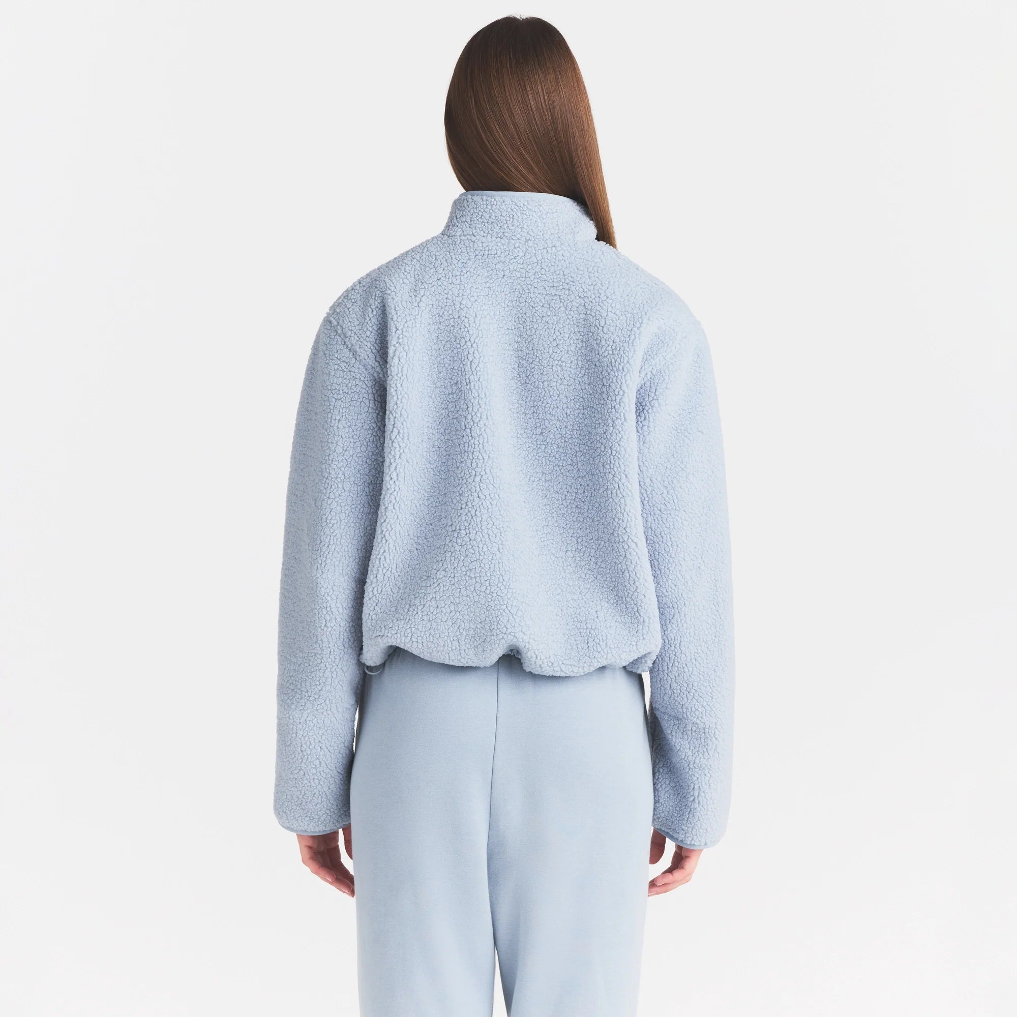 TEDDY BOXY ZIP UP JACKET | FOG