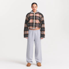 TEDDY BOXY ZIP UP JACKET | SIENNA HERITAGE PLAID