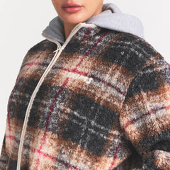 TEDDY BOXY ZIP UP JACKET | SIENNA HERITAGE PLAID