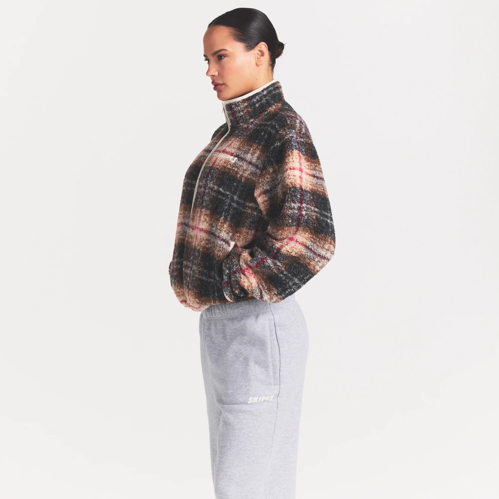 TEDDY BOXY ZIP UP JACKET | SIENNA HERITAGE PLAID