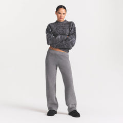 TEXTURED KNIT BRUSHED OVERSIZED PULLOVER | LAGOON HEATHER