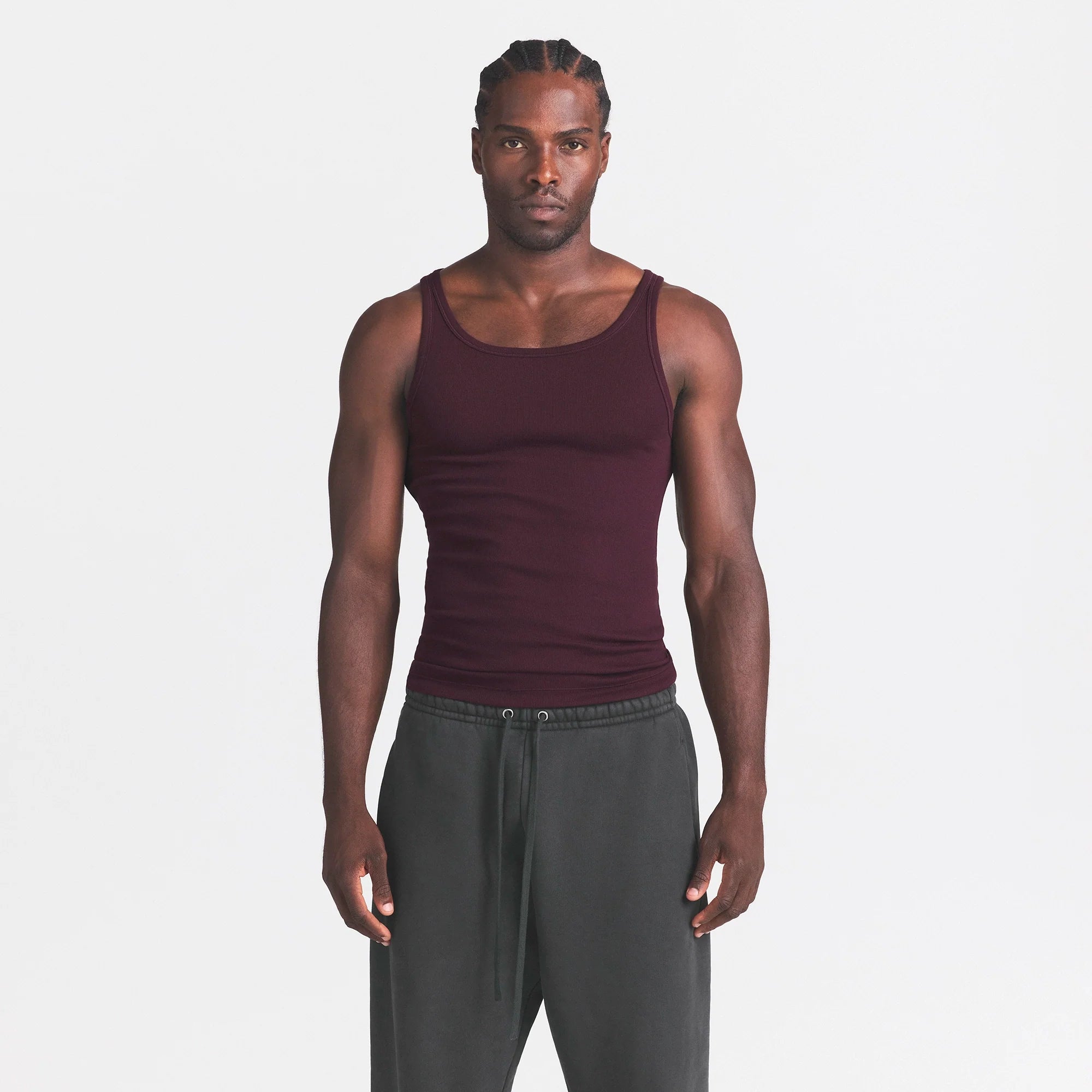 SKIMS COTTON MENS RIB TANK 3-PACK | CURRANT STERLING MULTI