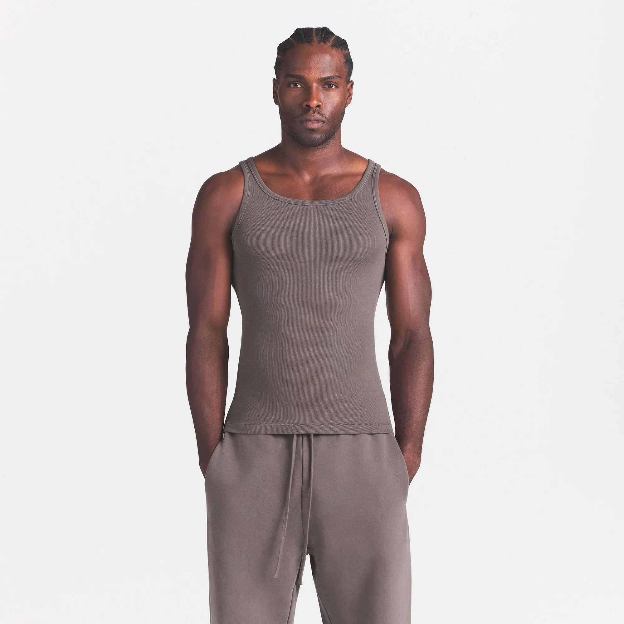 SKIMS COTTON MENS RIB TANK 3-PACK | CURRANT STERLING MULTI