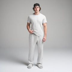 SKIMS COTTON MENS CLASSIC T-SHIRT | LIGHT HEATHER GREY