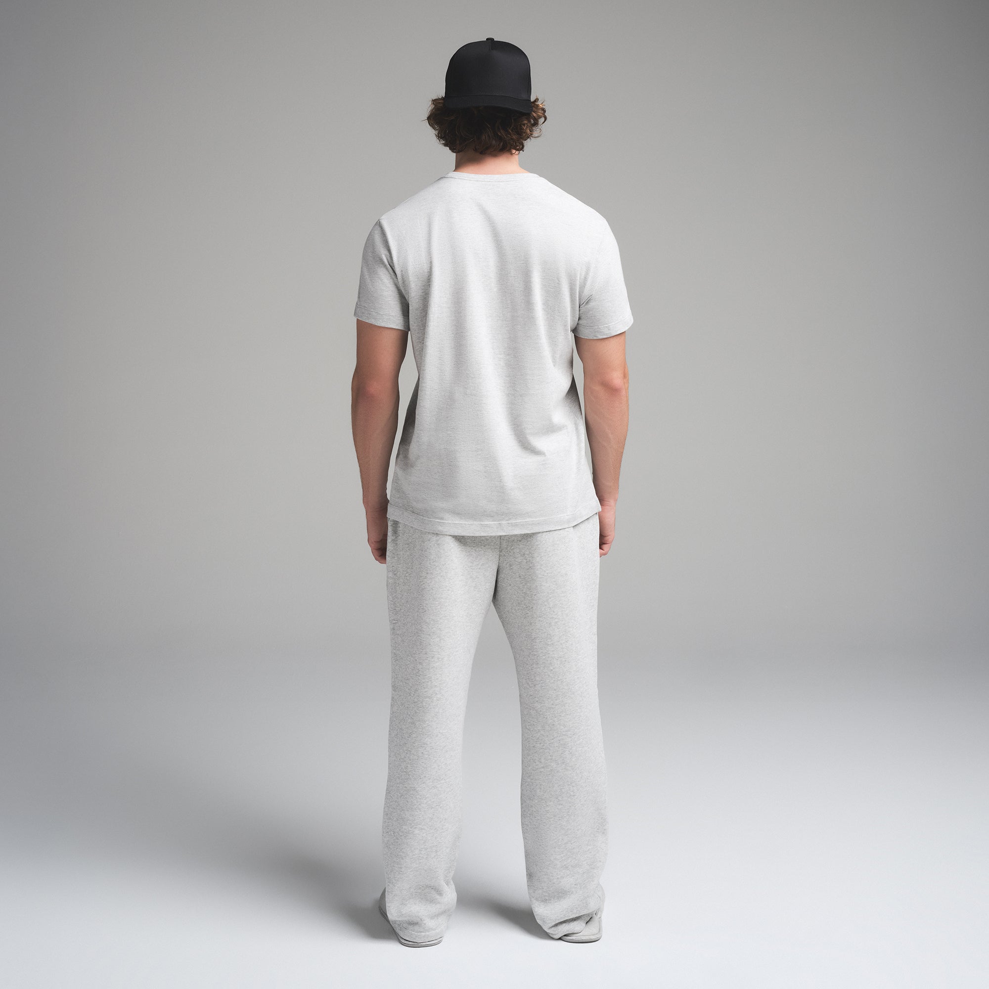 SKIMS COTTON MENS CLASSIC T-SHIRT | LIGHT HEATHER GREY
